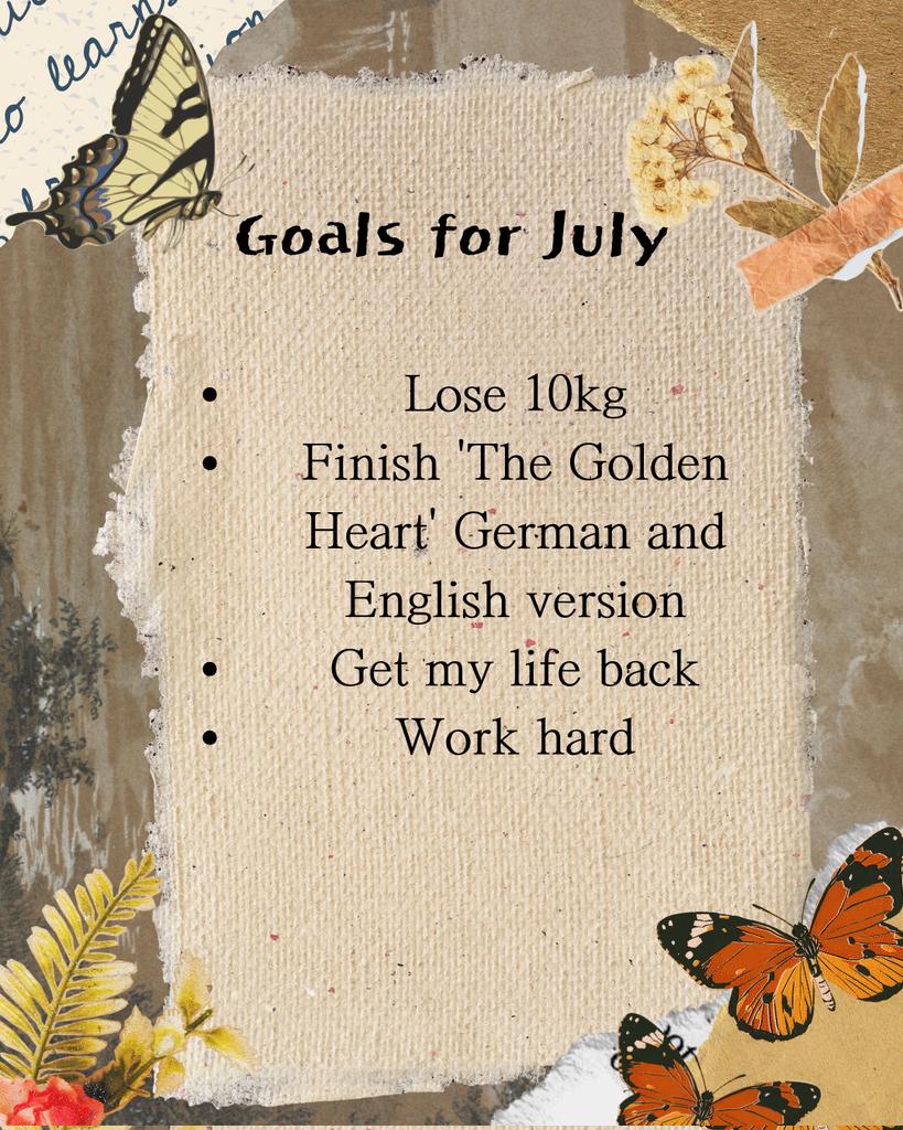 NabiKangGH's tweet image. A little reminder to stay focused, keep writing, get healthier, and rebuild my life step by step.
The Golden Heart will be done, both German and English, because I owe it to myself. 💛
Do you have any July goals? Let’s keep each other motivated!

#writerfriendschallenge