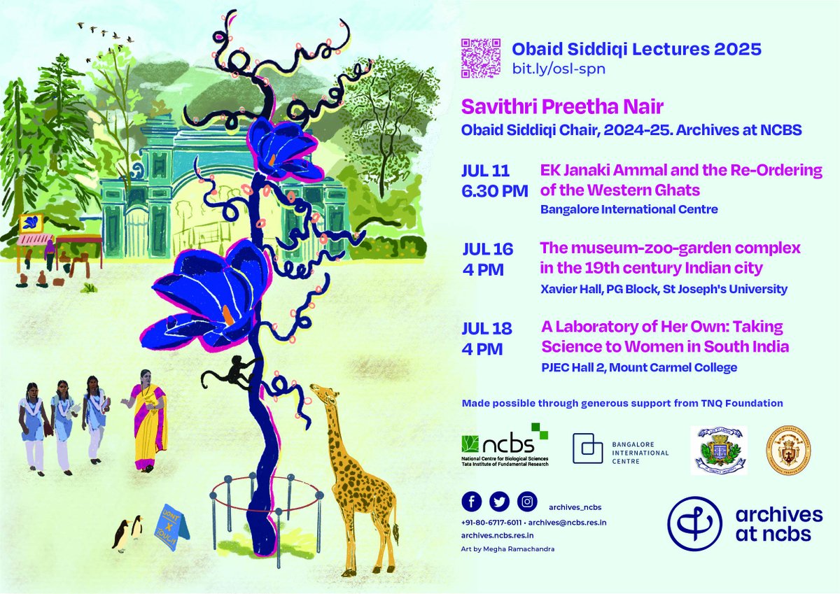 Archives_NCBS's tweet image. The Obaid Siddiqi Lectures 2025
A lecture in three parts by Savithri Preetha Nair
ncbs.res.in/events/osl