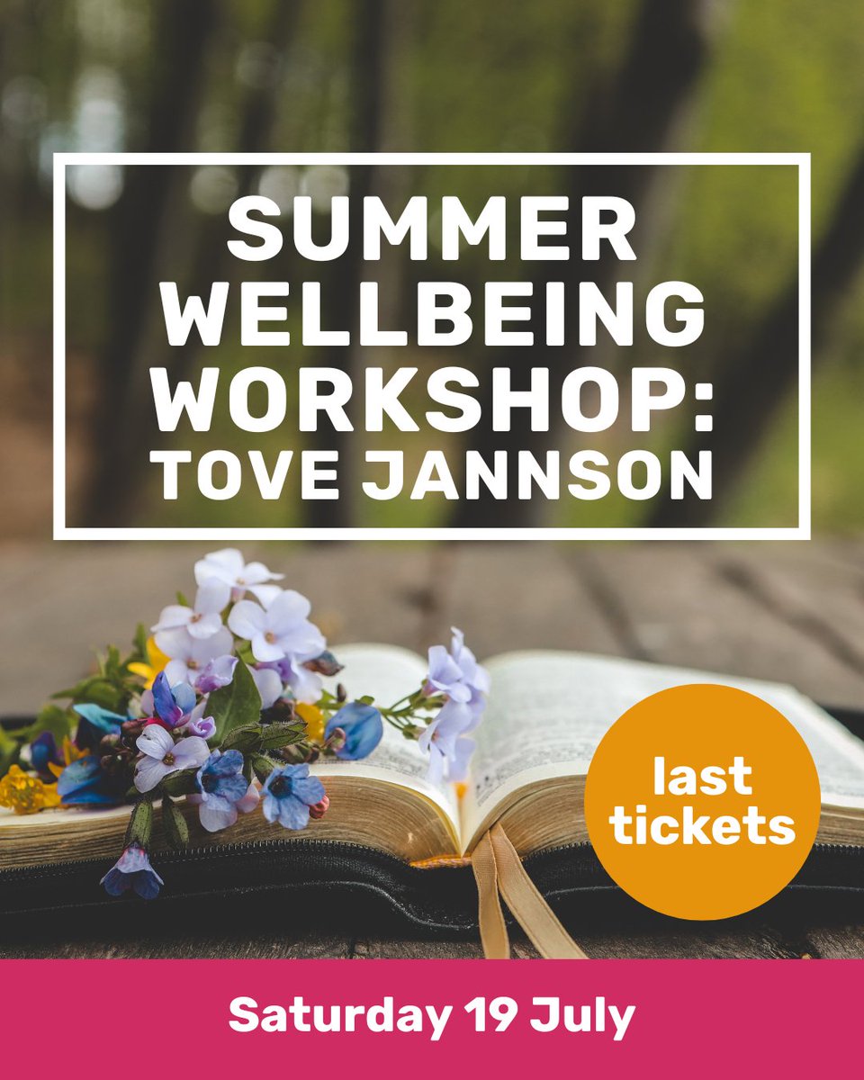 Our Wellbeing Workshops are the perfect chance to sit back, relax and enjoy the works of an iconic writer. This Summer, we're focusing on two great female authors: Tove Jansson and Jane Austen.

Book the last tickets: ow.ly/6QYk50WeCrA