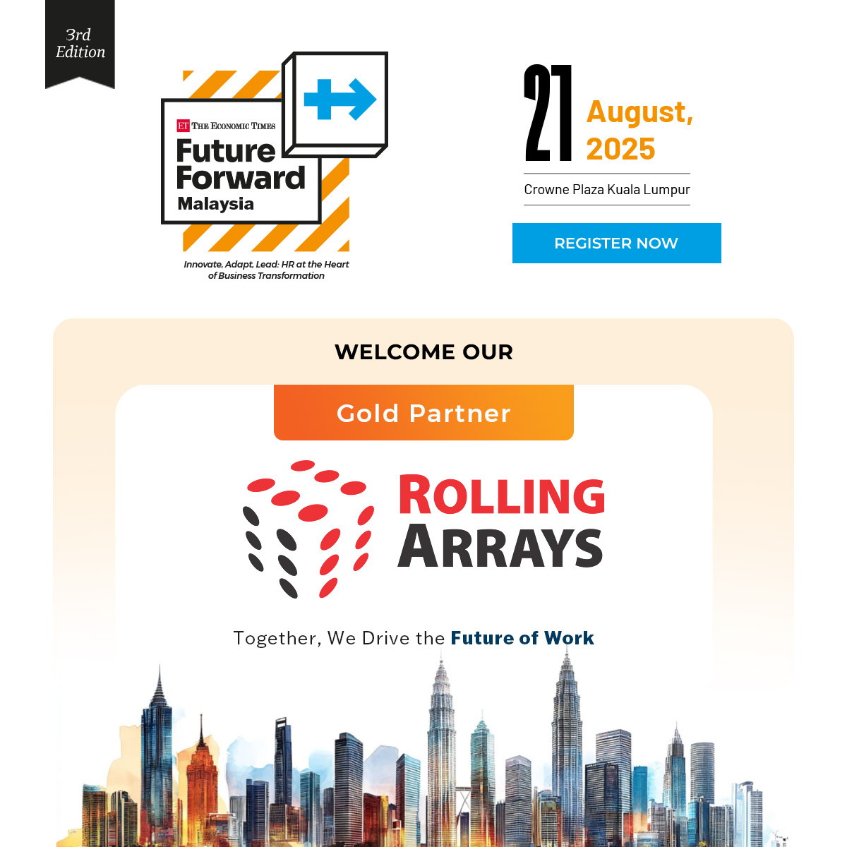 ETHRWorld South-East Asia (@ethrworldsea) on Twitter photo 🌟 Proud to Welcome <a href="/RollingArrays/">Rolling Arrays</a> as Gold Partner at The Economic Times Future Forward Southeast Asia Summit 2025: Malaysia Chapter
Register now: hrsea.economictimes.indiatimes.com/future-forward…
#ETFutureForwardSEA #ETFutureForward #FutureOfWork #BusinessTransformation #HRInnovation #Networking 🌟 Proud to Welcome <a href="/RollingArrays/">Rolling Arrays</a> as Gold Partner at The Economic Times Future Forward Southeast Asia Summit 2025: Malaysia Chapter
Register now: hrsea.economictimes.indiatimes.com/future-forward…
#ETFutureForwardSEA #ETFutureForward #FutureOfWork #BusinessTransformation #HRInnovation #Networking