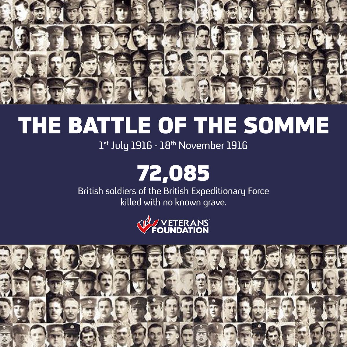 Today marks the anniversary of the start of the Battle of the Somme.

A solemn reminder of the 72,085 British soldiers who never came home. 🕯️