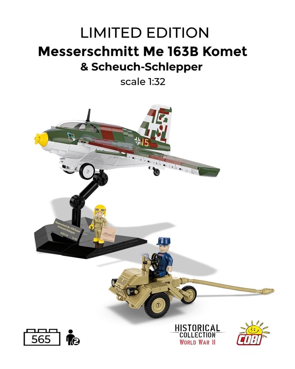 COBI_Bricks's tweet image. 🛩️ PRE-ORDER NOW‼️Me  163B Komet &amp;amp; Scheuch-Schlepper – LIMITED EDITION in 1:32 scale from COBI! 🛩️

🔖 Only during the pre-order period, 10% off! 🔖

🔗🇬🇧 cobibausteine.de/products/messe…

🔗🇩🇪 cobibricks.com/product/messer…

🔗🇵🇱 cobi.pl/militaria/edyc…

✅ Set number: COBI-5765
✅ Number of…