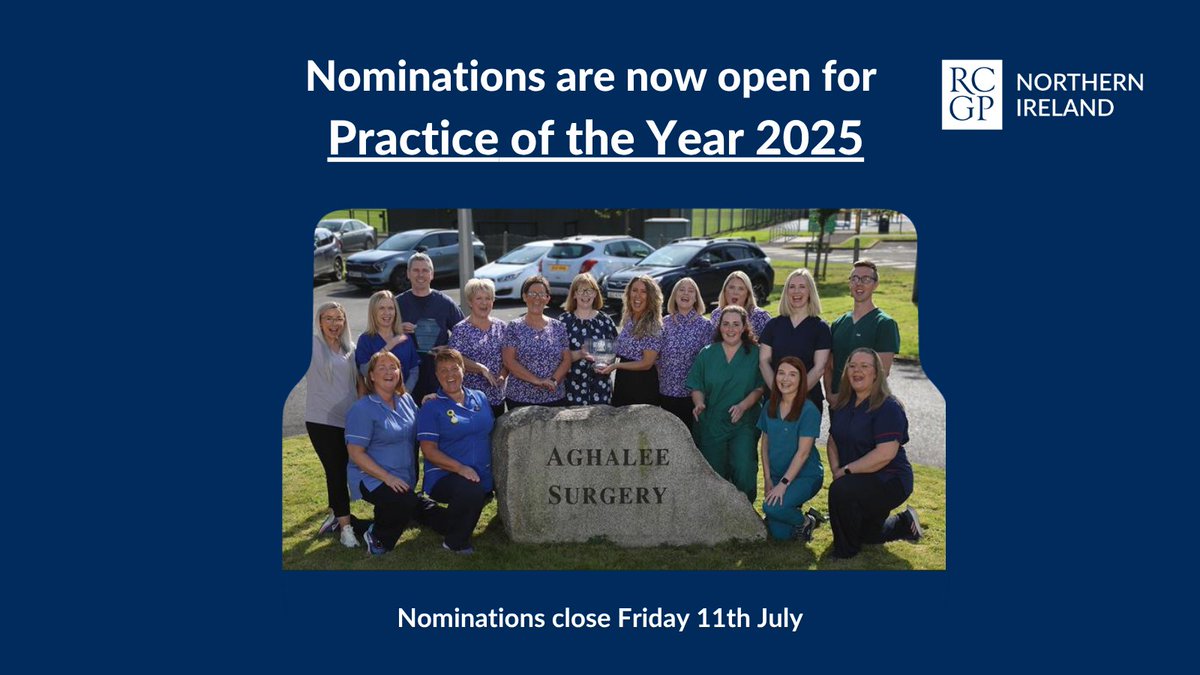 rcgp_ni's tweet image. We have launched our search for Northern Ireland's GP and GP Practice of the Year. Has your GP or Practice team made a difference to your life in the past year? Nominate them for this Award! For more information, see here: tinyurl.com/GPPracticeofth…