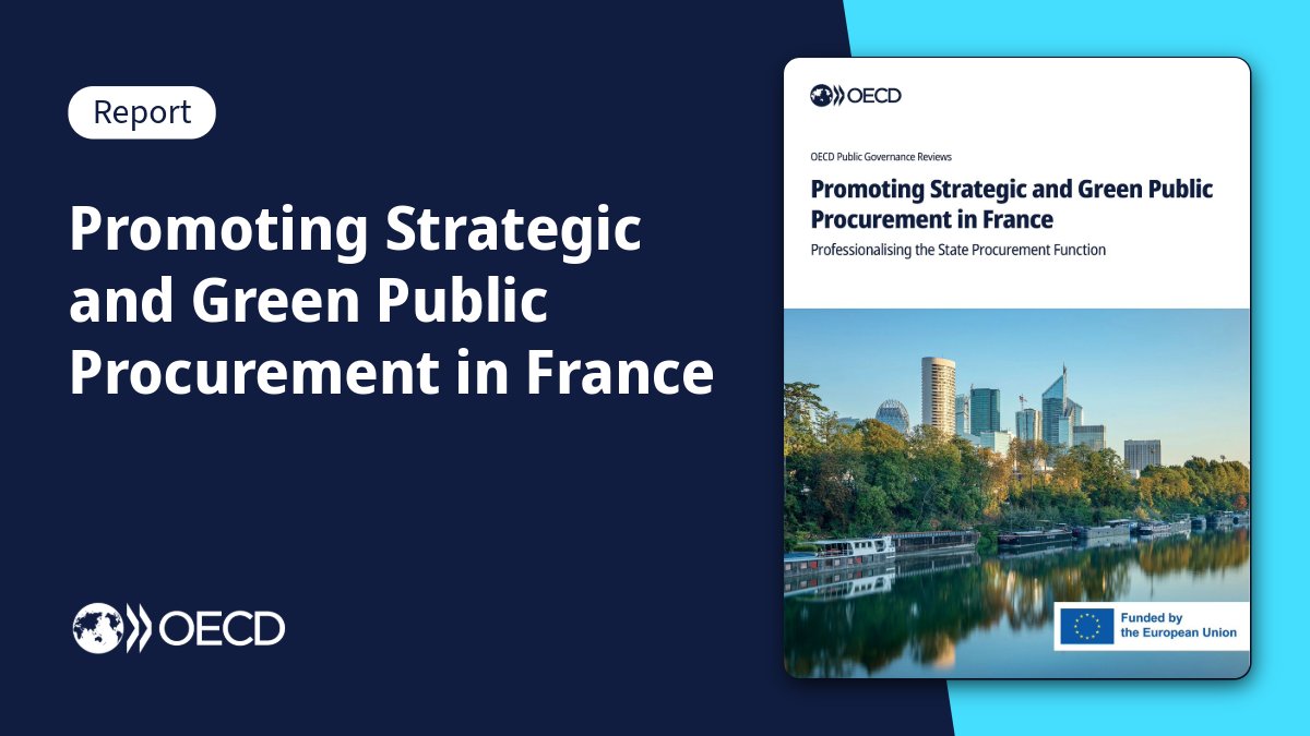OECDgov's tweet image. 📢 Promoting Strategic & Green #PublicProcurement in #France
Report assesses capacity of stakeholders in French state procurement to implement #environmental considerations and identifies opportunities to strengthen knowledge & skills.
🔗oecd.org/en/publication…