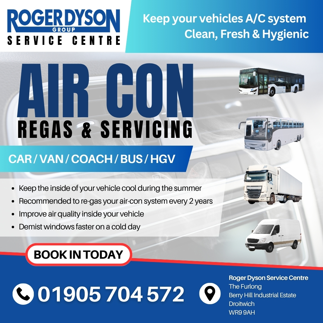 Beat the Heat This Summer!

Keep your vehicle's A/C running Clean, Fresh &amp; Hygienic with expert Air Con Regas &amp; Servicing at Roger Dyson Service Centre!

📞 Call us today to BOOK IN: 01905 704 572
📩 Don’t wait—drive in comfort all year round!

#RogerDyson #AirConService