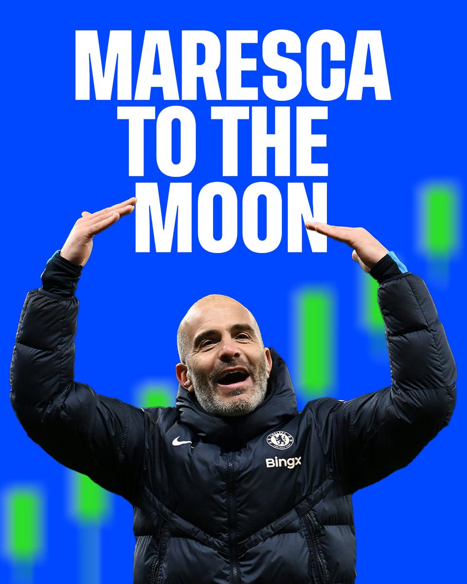 It’s one year today since Chelsea staked their trust in Enzo Maresca - and the returns are showing.

🔹 1x Manager of the month
🔹 69 Premier League points
🔹 UCL secured
🔹 UECL winners

#BingXCFC #TrainedonGreatness
