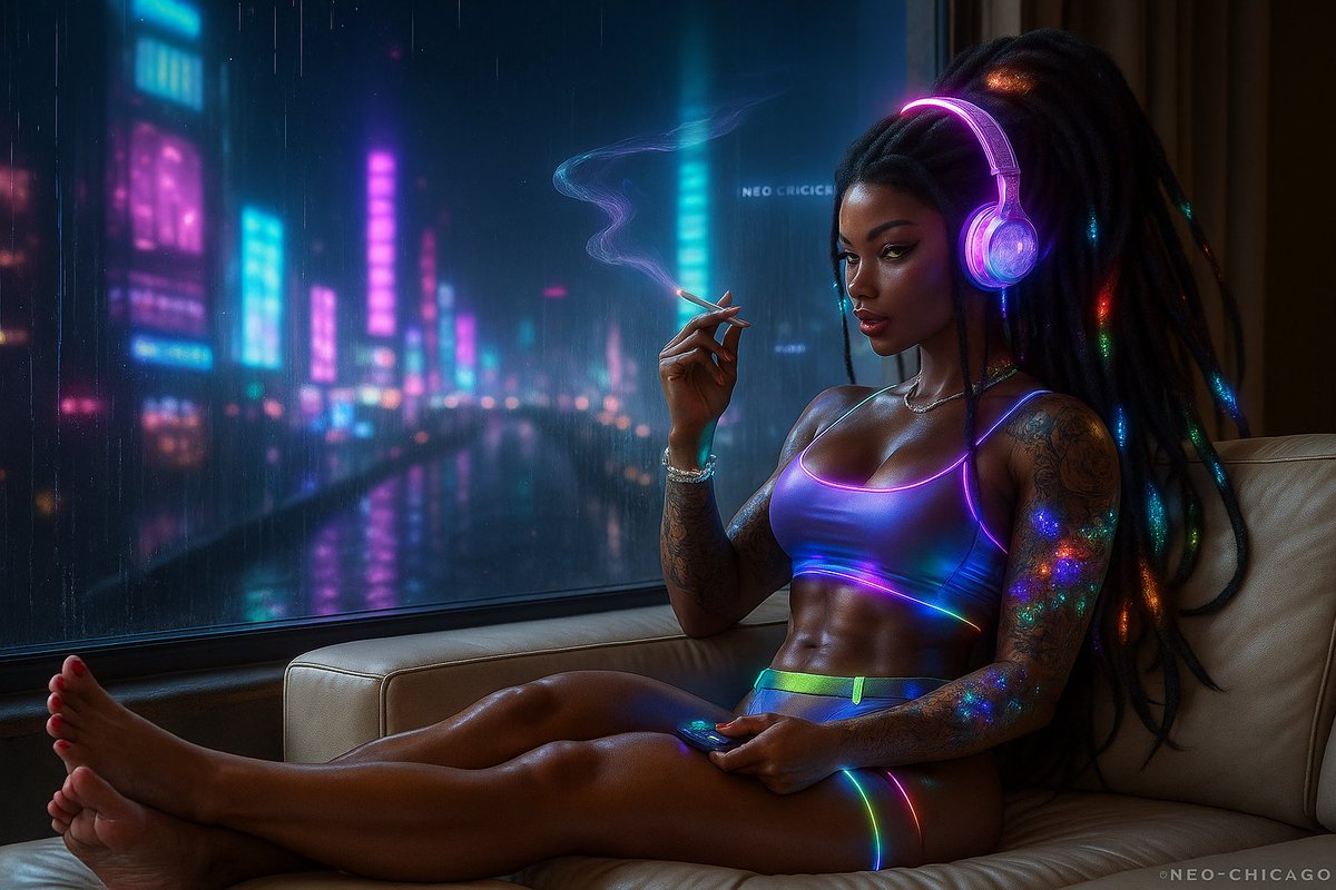 x_Alternova's tweet photo. #ZyaraWoods Relaxing and listening to
@PhonixHarmonics
#phonixharmonics #AIModel #WeedLovers #cyberpunk #wallpaper #AIart #soraArt #soraAI #realisticart #feet #toes #neocloth https://t.co/Ldx95KdI75