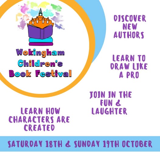 Ticketing is open for Wokingham Children's Book Festival this October! 
Check out the line up and book tickets at wokingham-tc.gov.uk/bookfest
Saturday 18th and Sunday 19th October
#wokinghamtown #WokinghamEvents #wokinghammums #Bookfestival