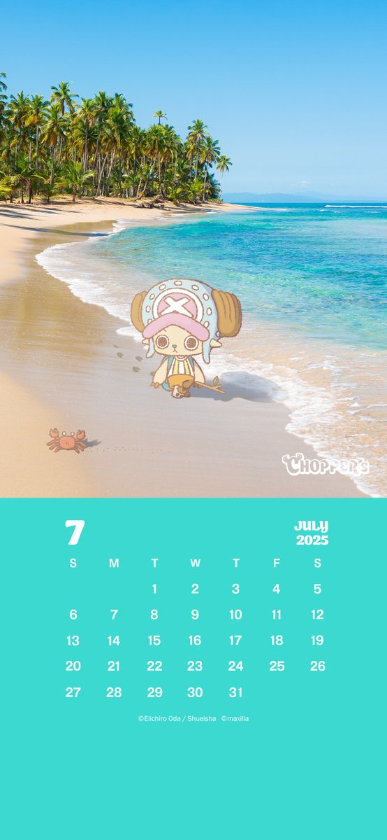 choppers_op's tweet image. 🪼 🪼 🪼 🪼 🪼 🪼 🪼 🪼 🪼 🪼
#CHOPPERS_ONEPIECE
7月のカレンダー🏝️
🪼 🪼 🪼 🪼 🪼 🪼 🪼 🪼 🪼 🪼
待ち受け画面や壁紙にどうぞ🦀
#ONEPIECE