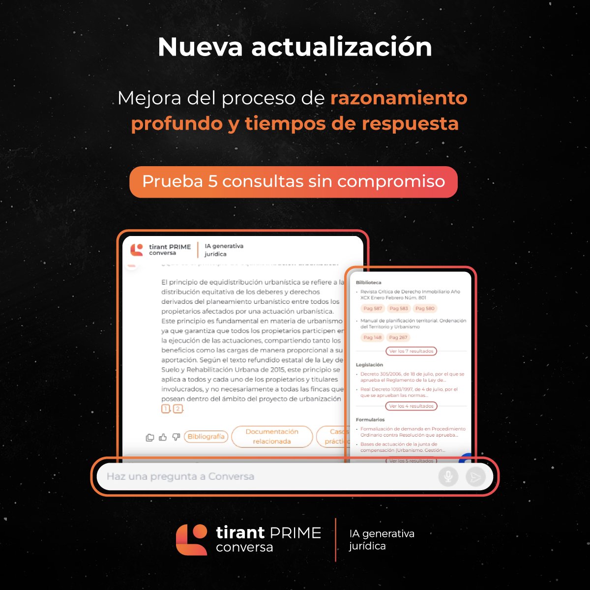 Tirant_ESP's tweet image. 🔍 La #IAjurídica de Tirant da un paso más: Tirant PRIME Conversa se perfecciona para ofrecer respuestas más profundas, más rápidas y más útiles.

✅ Razonamiento jurídico más profundo
⚡ Mejora en tiempos de respuesta
🎁 Ahora, prueba gratuita disponible para usuarios de Tirant…