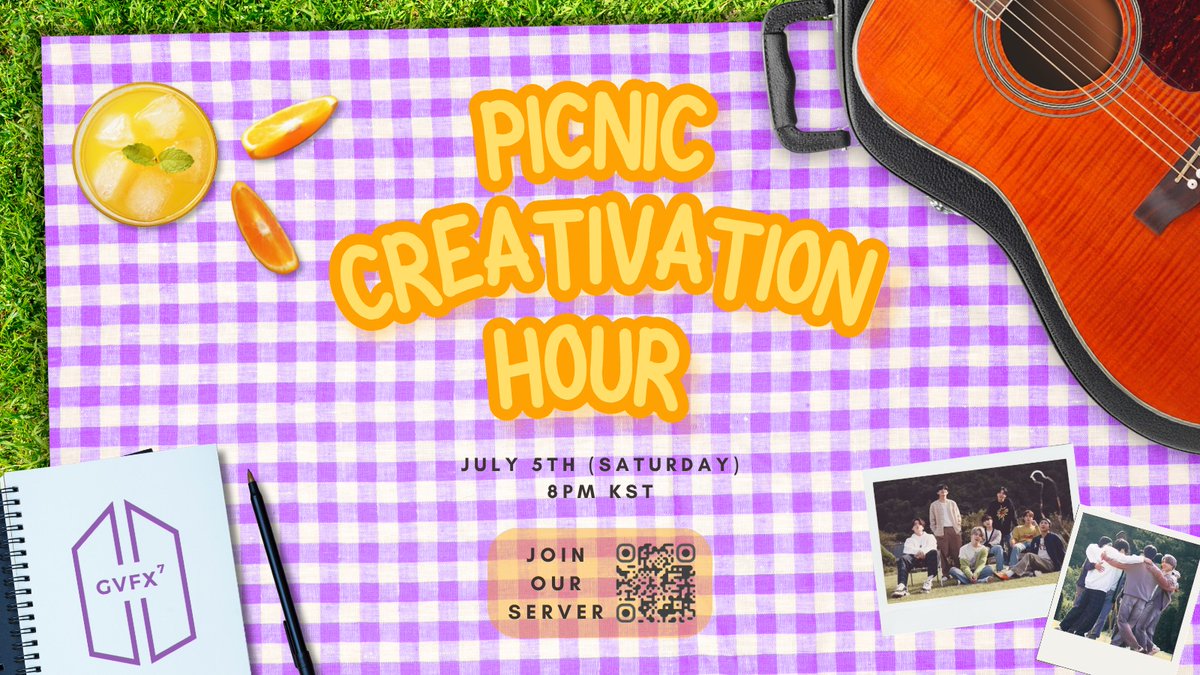 gvfxarmy's tweet photo. Nothing like nice weather to get inspired by nature 🌻
Grab a blanket and your favorite snacks 🧺 and let's create (and touch some grass🌿?) together!

This Saturday (July 5th) at 8PM KST 🎉

See you on our discord server! - 🎬 https://t.co/mhU4o6LSrk