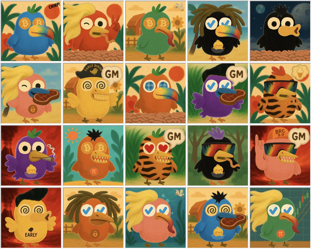 Early Birds - First BRC 2.0 Ordinals collection (@earlybirdsbrc) on Twitter photo Attention, Ordinal holders! 🚨🚨
24h WL Claim ONLY for holders of our 10 favorite collections:
- Bitcoin Puppets <a href="/lepuppeteerfou/">L.P. Fou 🕊️</a>
- NodeMonkes <a href="/nodemonkes/">NodeMonkes ◉</a>
- TaprootWizards <a href="/TaprootWizards/">Taproot Wizards</a>
- Runestone <a href="/LeonidasNFT/">Leonidas 🧡 $DOG</a>
- Bitcoin Weirdos&FTW <a href="/F___T___W/">FTW</a>
- Cents <a href="/sovrnart/">sovrn.art</a>
- OMB Attention, Ordinal holders! 🚨🚨
24h WL Claim ONLY for holders of our 10 favorite collections:
- Bitcoin Puppets <a href="/lepuppeteerfou/">L.P. Fou 🕊️</a>
- NodeMonkes <a href="/nodemonkes/">NodeMonkes ◉</a>
- TaprootWizards <a href="/TaprootWizards/">Taproot Wizards</a>
- Runestone <a href="/LeonidasNFT/">Leonidas 🧡 $DOG</a>
- Bitcoin Weirdos&FTW <a href="/F___T___W/">FTW</a>
- Cents <a href="/sovrnart/">sovrn.art</a>
- OMB