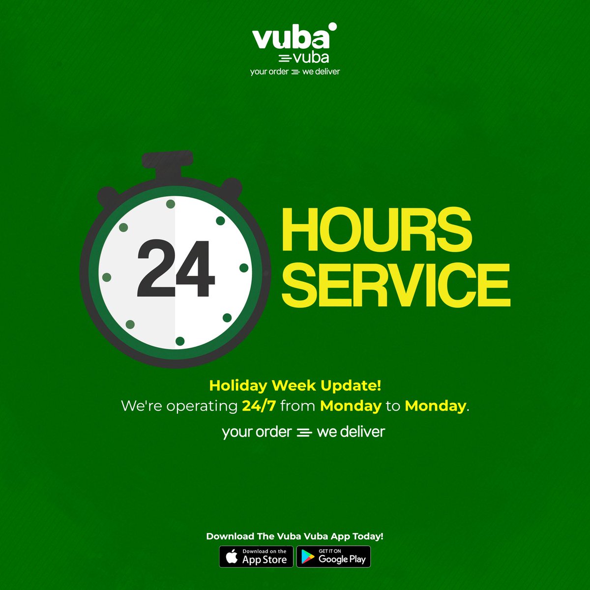 We’re open.
Monday to Monday.
This Holiday week.