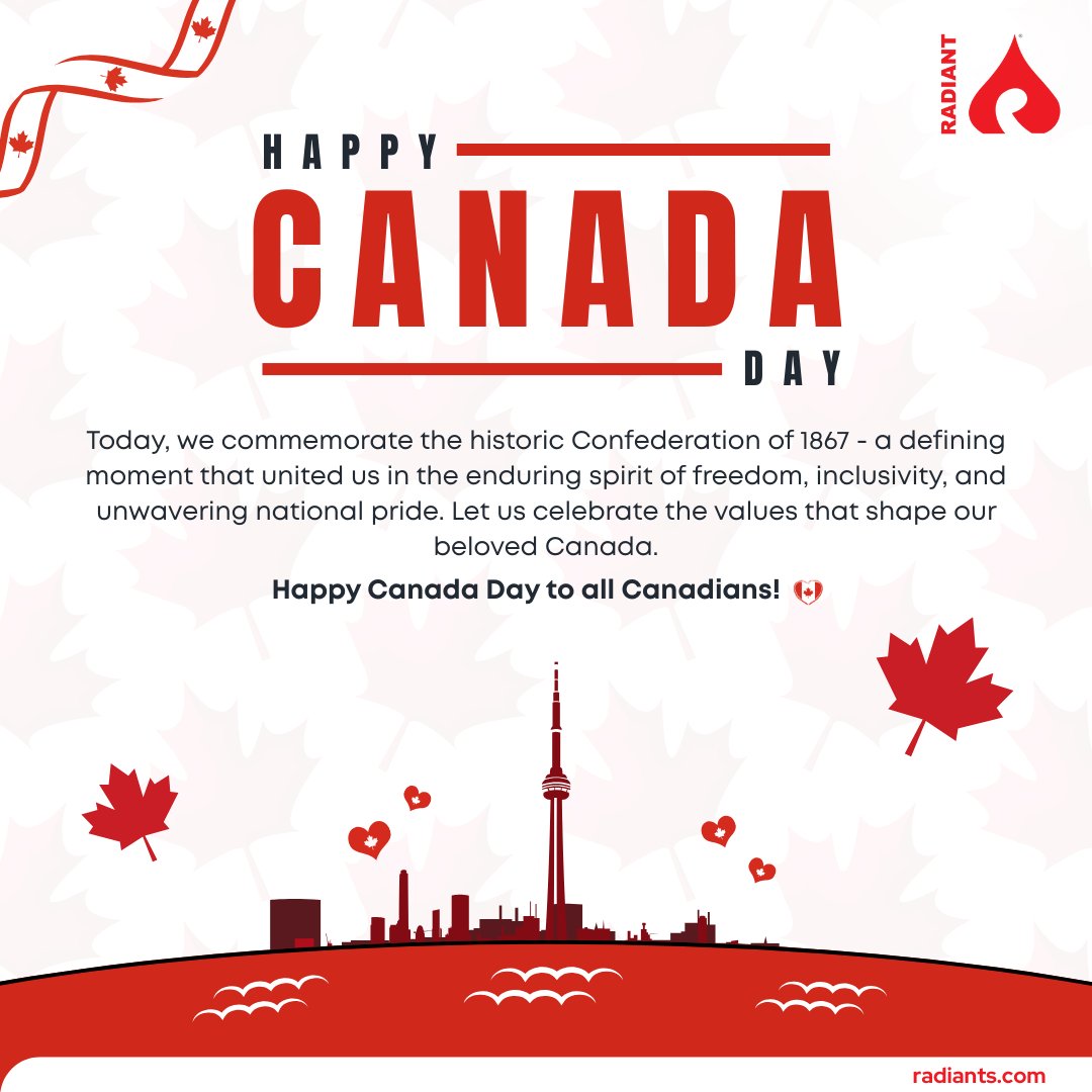 radiantsys_ca's tweet photo. Wishing everyone a joyful and memorable Canada Day! 🍁

.
.
#RadiantSystems #CanadaDay #CanadaProud #ProudToBeCanadian #CanadaDayCelebration https://t.co/qzLFWosVlV
