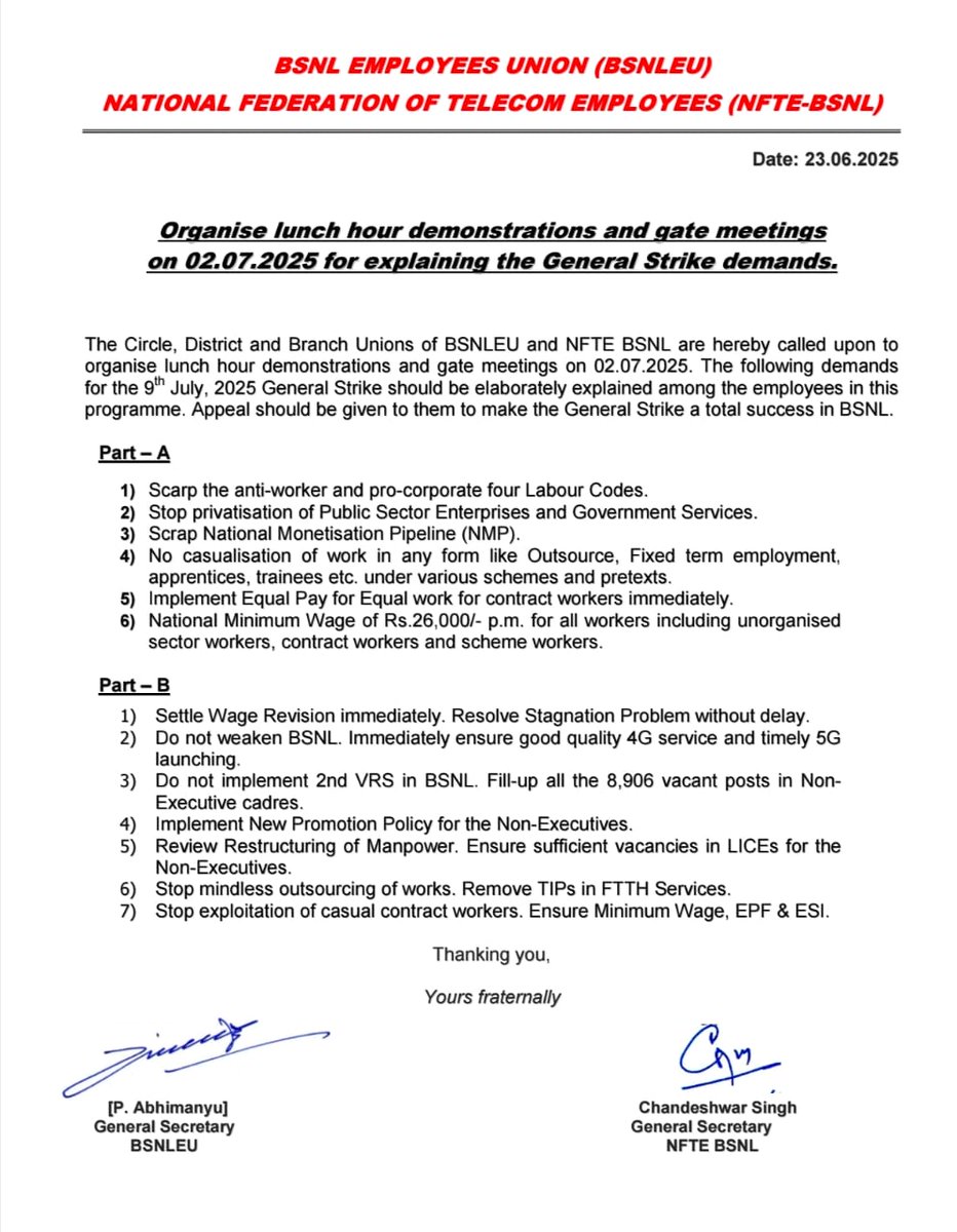 #Strikeagainst4labourcodeon9July2025. .. #inklabjindabad