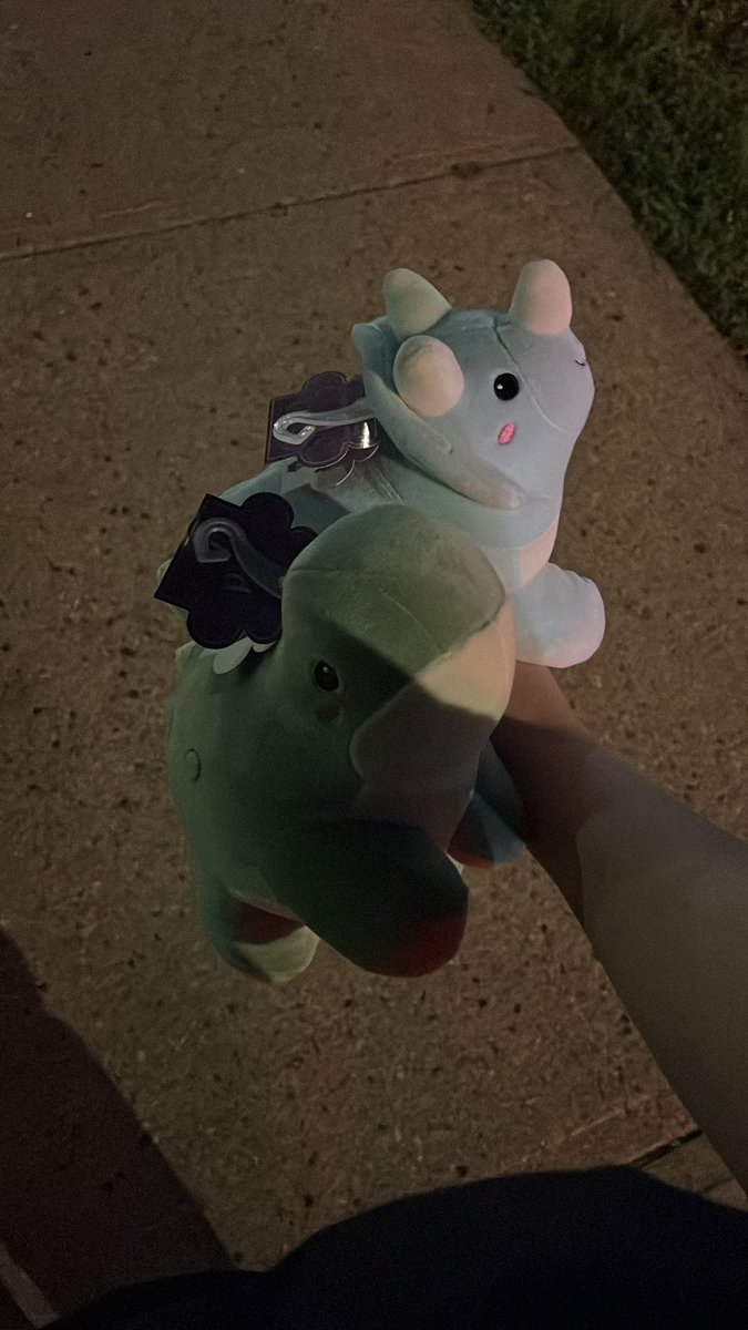 I, a fully grown adult, am walking the streets at 4 in the morning, smiling stupidly over stuffed Dinos I found at the gas station