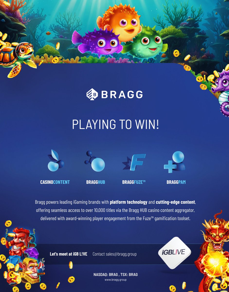 We're featured in the G3 Product Showcase, spotlighting our latest game-changer: Big Ticket Bonanza! 🎫 This innovative addition to Bragg's Fuze™ gamification toolset is setting new standards for player engagement and operator success. $BRAG

👉content.yudu.com/web/1tjv7/0A1t…