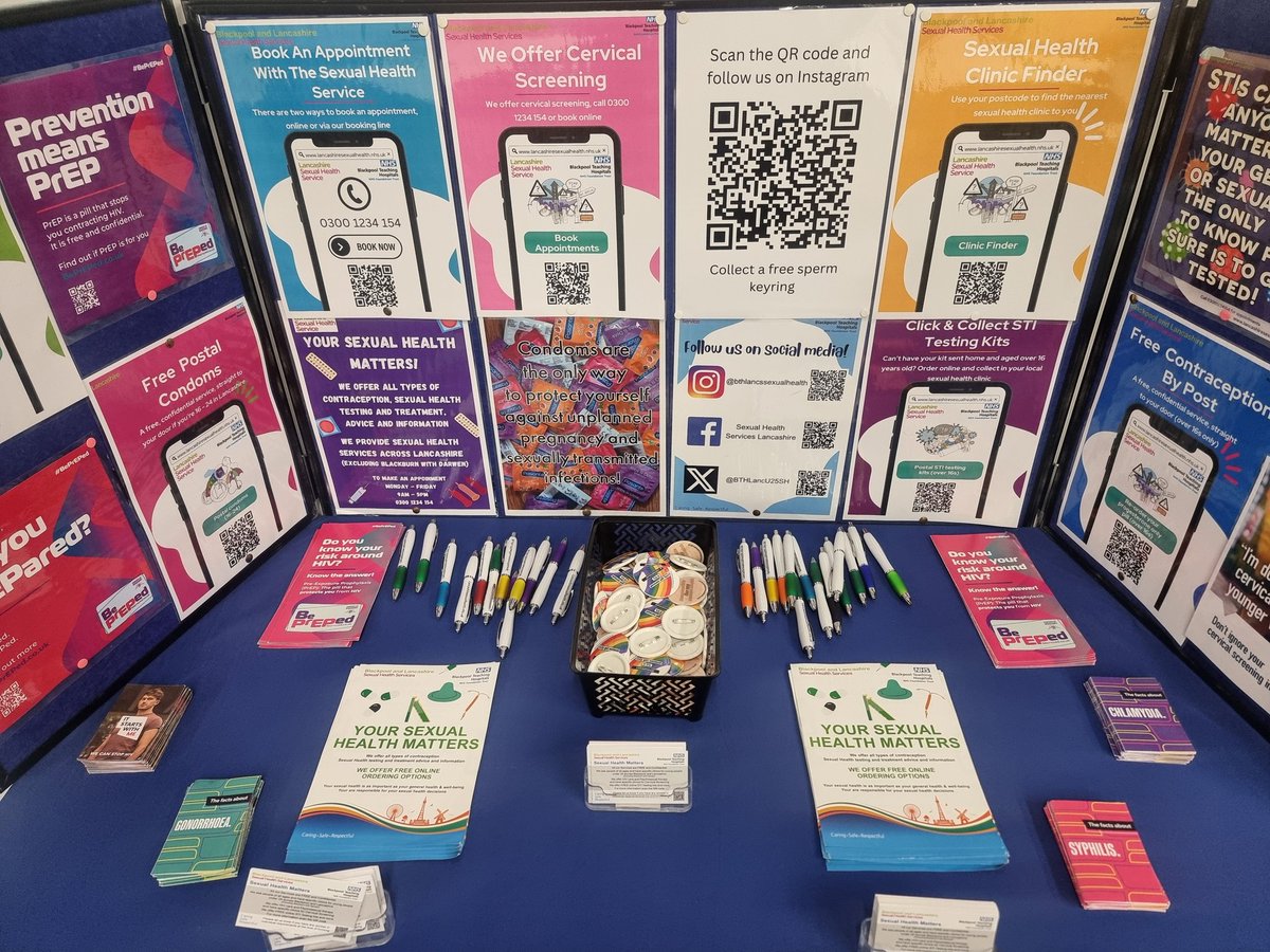 Rachel's at <a href="/WLancsCollege/">West Lancashire College</a> all day for their STEM Festival! <a href="/BlackpoolHosp/">NHS Blackpool Teaching Hospitals 💙🌈</a> #sexualhealth #contraception #condoms #gettested
