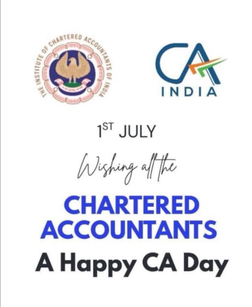 Wishing all my fellow CA’s a very Happy Chartered Accountants Day !!!