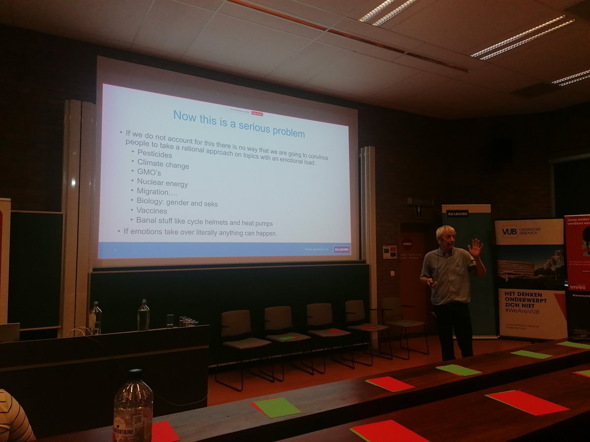 RubenBaetens's tweet photo. "Let's not forget: móst often, we first take a position, and only then look for the rational arguments to defend it." @gerardgovers on a roll 👌 #letstalkscience https://t.co/EL6TQsbY8y