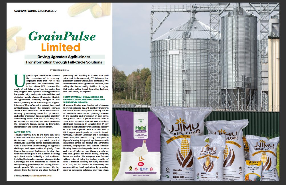 Grainpulse Limited (@grainpulseug) on Twitter photo We’re proud to be recognised by <a href="/MillingMEA/">Milling Middle East & Africa</a> as one of the companies driving Uganda’s agribusiness transformation, offering full-circle solutions that support farmers all through the food chain.
📖 Read the full feature and see how we’re creating lasting impact across the We’re proud to be recognised by <a href="/MillingMEA/">Milling Middle East & Africa</a> as one of the companies driving Uganda’s agribusiness transformation, offering full-circle solutions that support farmers all through the food chain.
📖 Read the full feature and see how we’re creating lasting impact across the