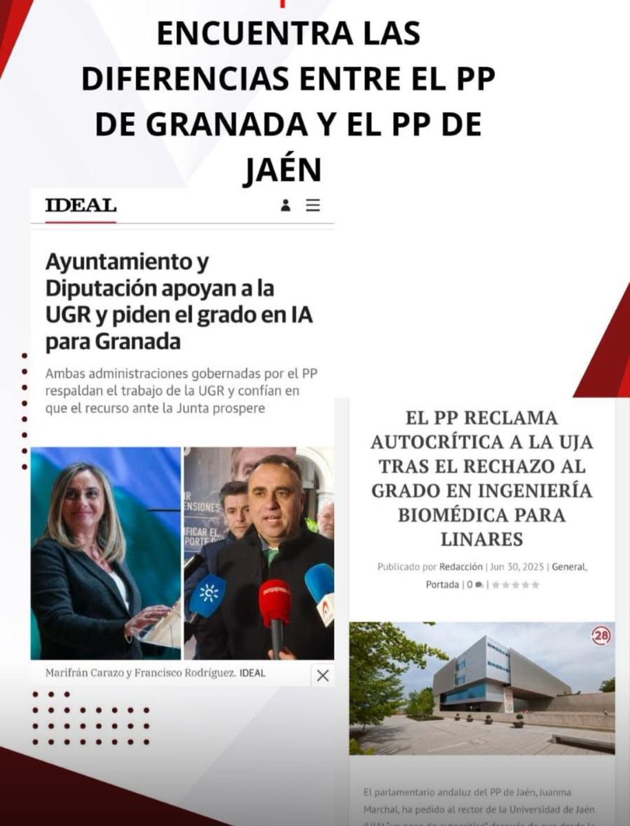 INDIGNACIÓN <a href="/ujaen/">Universidad de Jaén</a>. <a href="/AndaluciaJunta/">Junta de Andalucía</a> rechaza Ingeniería Biomédica para el campus de Linares, con 800 interesados y que ha ocasionado una airada protesta del Rector <a href="/nicolasruizuja/">Nicolás Ruiz</a>. En Granada, similar. Vean reacción <a href="/ppopular/">Partido Popular</a> en ambas provincias. Sumisión &amp; lucha. #JaénMereceMás.