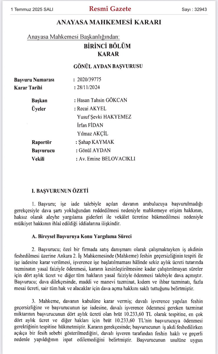 TalatCANBOLAT's tweet photo. Bir #Avukat’ın görüşü daha #AnayasaMahkemesi kararına dönüştü; Arabulucunun kusuru yüzünden son tutanağın geçersiz sayılması nedeniyle “dava şartı yokluğundan” davanın reddedilmesi mahkemeye erişim hakkının ihlalidir. Ayrıca reddedilen dava nedeniyle meydana gelen zararlardan #arabulucu şahsen sorumludur. 👍
https://t.co/EWkFyBSdKr