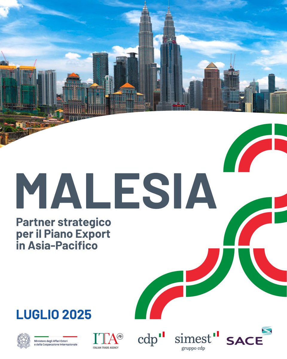 SACE (@sacegroup) on Twitter photo Al via domani a #Roma i lavori della Tavola rotonda “Partenariato economico Italia‑Malesia” aperti dal Ministro degli Affari Esteri, <a href="/Antonio_Tajani/">Antonio Tajani</a> e dal Primo Ministro della Malesia, <a href="/anwaribrahim/">Anwar Ibrahim</a>.
#SistemaItalia #PianoExport Al via domani a #Roma i lavori della Tavola rotonda “Partenariato economico Italia‑Malesia” aperti dal Ministro degli Affari Esteri, <a href="/Antonio_Tajani/">Antonio Tajani</a> e dal Primo Ministro della Malesia, <a href="/anwaribrahim/">Anwar Ibrahim</a>.
#SistemaItalia #PianoExport