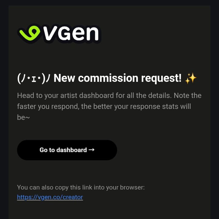 GUYSSS I just got a comm on VGen 😭💖
Shoutout to all the small VGen artists chasing their dreams!!

Drop your VGen links below so we can lift each other up🩵

#smallartist #artmoots #ArtistOnTwitter