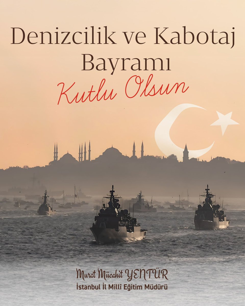 Milli egemenliğimizin denizlerdeki simgesi Kabotaj Kanunu’nun kabulünü ve Denizcilik ve Kabotaj Bayramı’nı kutluyor, denizciliğimizin gelişimine emek veren tüm kahramanlarımızı saygıyla ve rahmetle anıyorum.