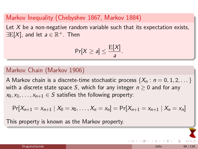 diagonalizando's tweet image. On July 20, 1922, Andréi Markov passed away. He was a Russian mathematician known for his work in number theory and probability theory. He is remembered for his theoretical work on stochastic processes, which led to what is now called Markov chains.
#Probability