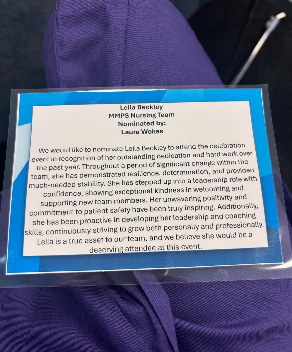LTHPharmacy's tweet image. Congratulations to Leila (Project Nurse) who was nominated for an award during the recent celebrations at @LeedsHospitals for #InternationalNursesDay! A very deserving, heartfelt nomination  - well done Leila 👏🏽

#MMPS #Pharmacy #TheLeedsWay