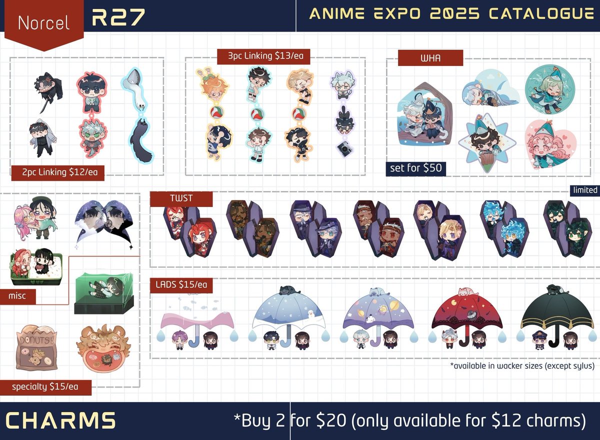 The new n updated catalog for my first time tabling at AX!

I got some twst, enstars, ALNST, KHR, ORV, n more!! So come and say hi at R27

#AX2025 #AXartistalley2025 #AX2025artistalley