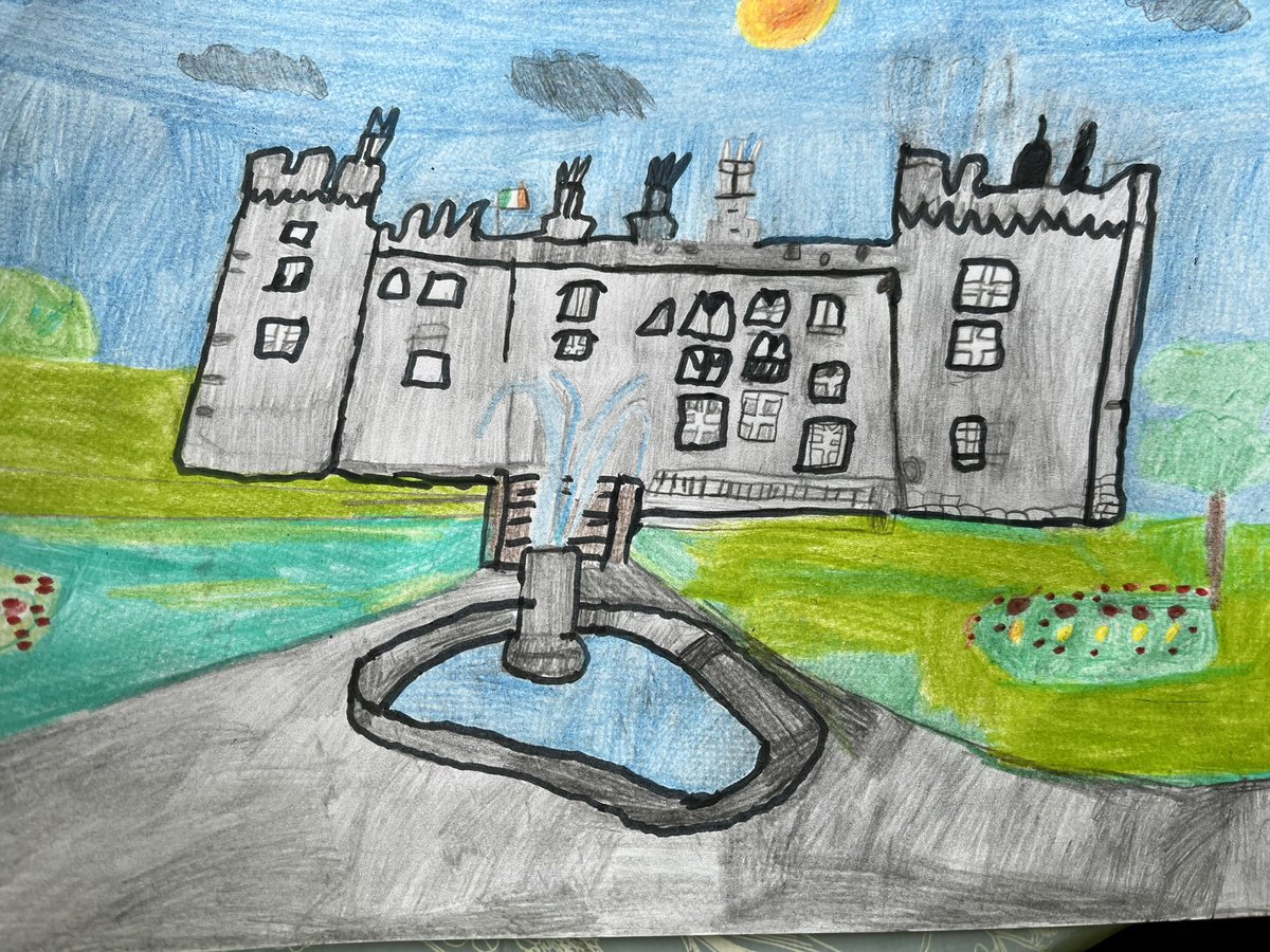 Good morning welcome July!  Irish castle drawing