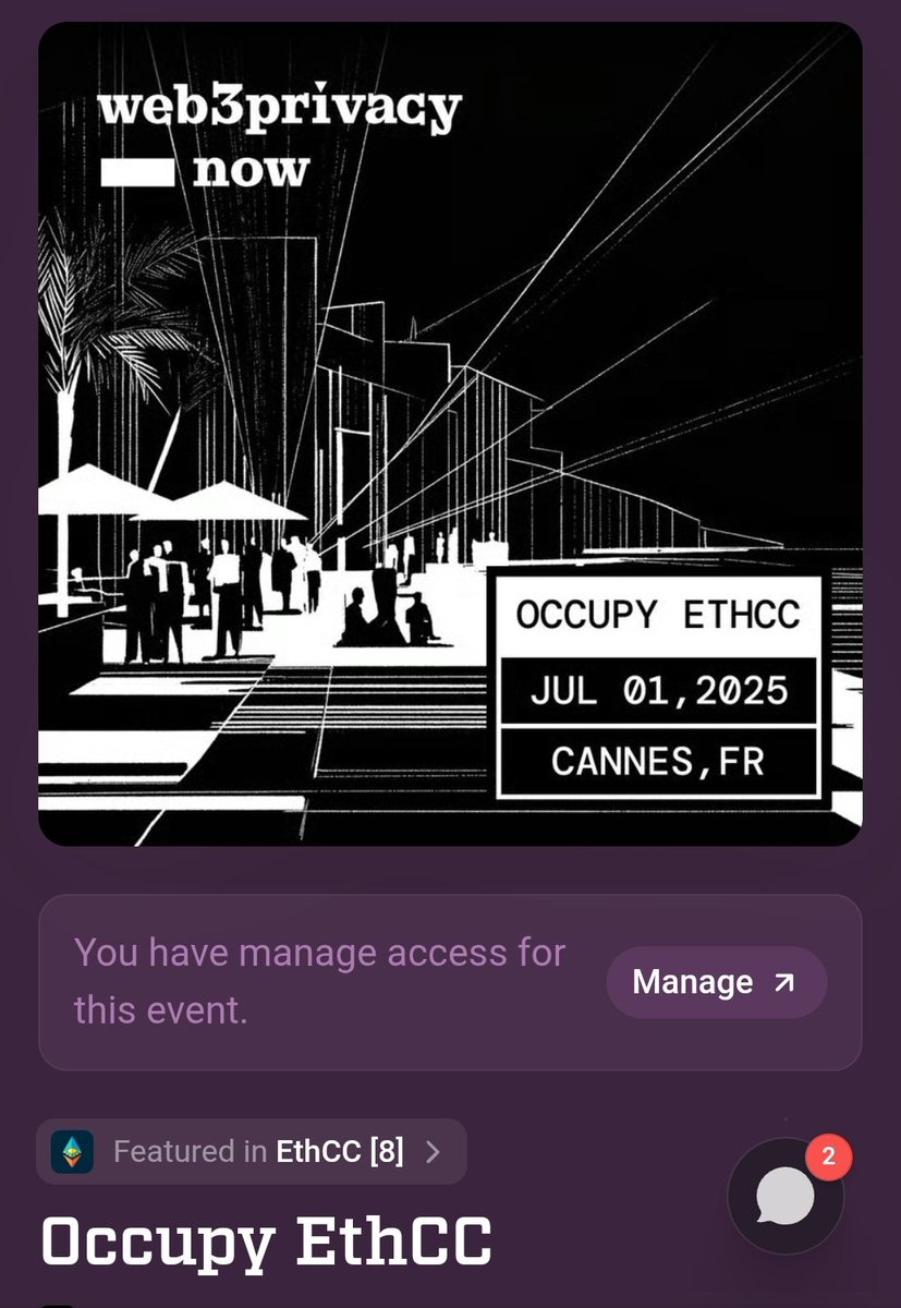 Web3Privacy Now (@web3privacy) on Twitter photo 300 people want to Occupy a public park with us today x <a href="/EthCC/">EthCC - Ethereum Community Conference</a>
Expect real human bonding.
Sincerity. Care.
Meaningful conversations.
Bring water. Stay hidrated.
Powerful climate is omnipresent.
lu.ma/goib96as 300 people want to Occupy a public park with us today x <a href="/EthCC/">EthCC - Ethereum Community Conference</a>
Expect real human bonding.
Sincerity. Care.
Meaningful conversations.
Bring water. Stay hidrated.
Powerful climate is omnipresent.
lu.ma/goib96as