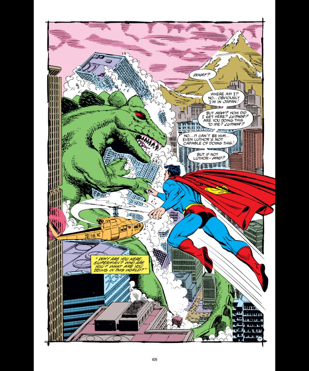 JLUPodcast's tweet photo. How would you feel if #Superman fighting a kaiju were just a hallucination within his mind? Would you be disappointed he didn't actually save anyone? Relieved the destruction wasn't real? Would it ruin the scene for you? Or still appreciate the characterization? #SupermanMovie https://t.co/5BjhmpTR6x