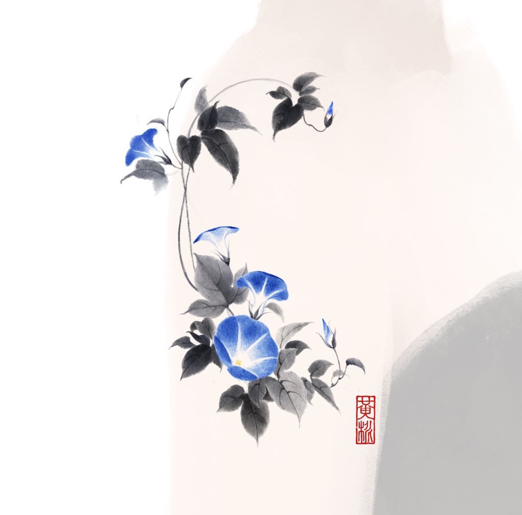 주인찾는 나팔꽃, 여름이니까 #황도타투 4-6시간 소요예상합니다