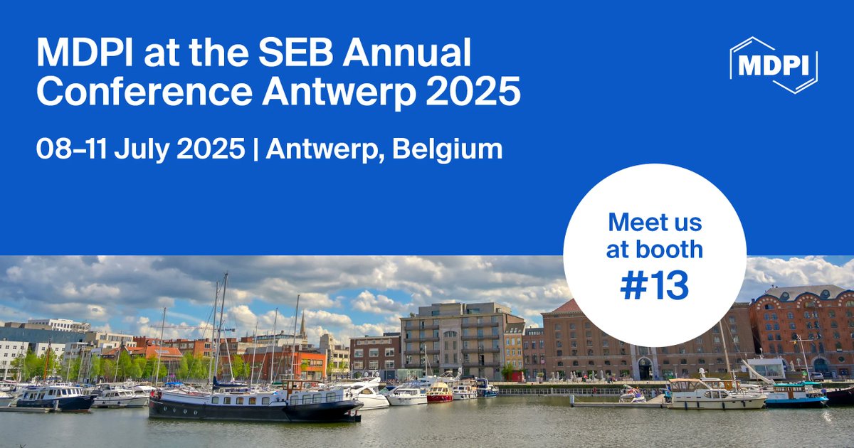 🌱 Meet MDPI at SEB 2025 – Booth #13!

📍 Flanders Meeting &amp; Convention Center Antwerp
 📅 8–11 July 2025

🔗 sebiology.org/events/seb-ann…

#SEB2025 #ExperimentalBiology #MDPIBiology #MDPIPlants #MDPIAnimals #MDPIBirds #ScientificPublishing #OpenAccessScience #MDPI