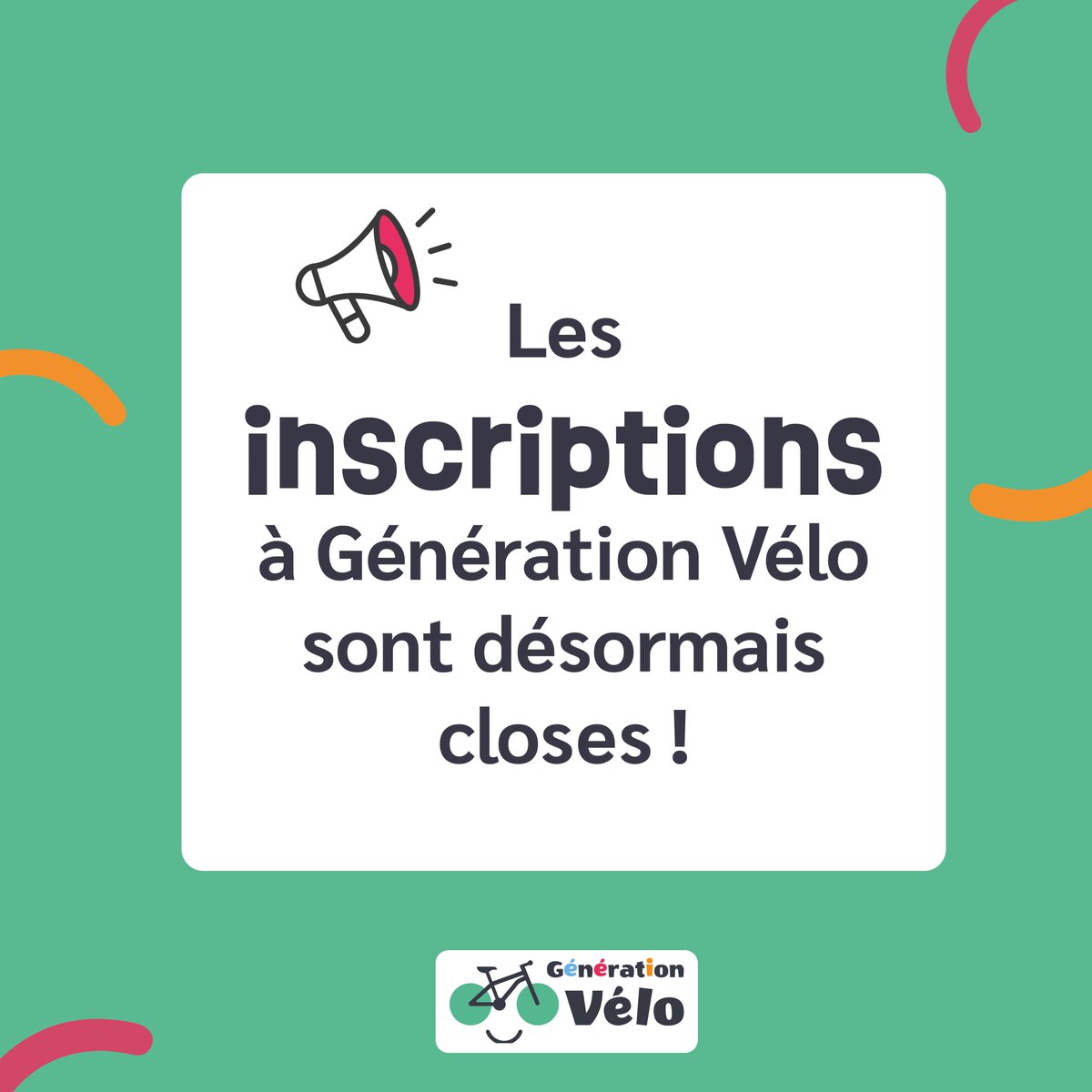 Génération Vélo (@generationvelo) on Twitter photo 🚲 Les inscriptions au programme <a href="/GenerationVelo/">Génération Vélo</a> sont désormais closes !
Pas d’inquiétude :
👉 Vous avez jusqu’au 31 août pour organiser vos cycles SRAV
👉 Et jusqu’au 30 novembre pour former vos agents au Savoir Rouler à Vélo.
Toutes les infos :generationvelo.fr 🚲 Les inscriptions au programme <a href="/GenerationVelo/">Génération Vélo</a> sont désormais closes !
Pas d’inquiétude :
👉 Vous avez jusqu’au 31 août pour organiser vos cycles SRAV
👉 Et jusqu’au 30 novembre pour former vos agents au Savoir Rouler à Vélo.
Toutes les infos :generationvelo.fr