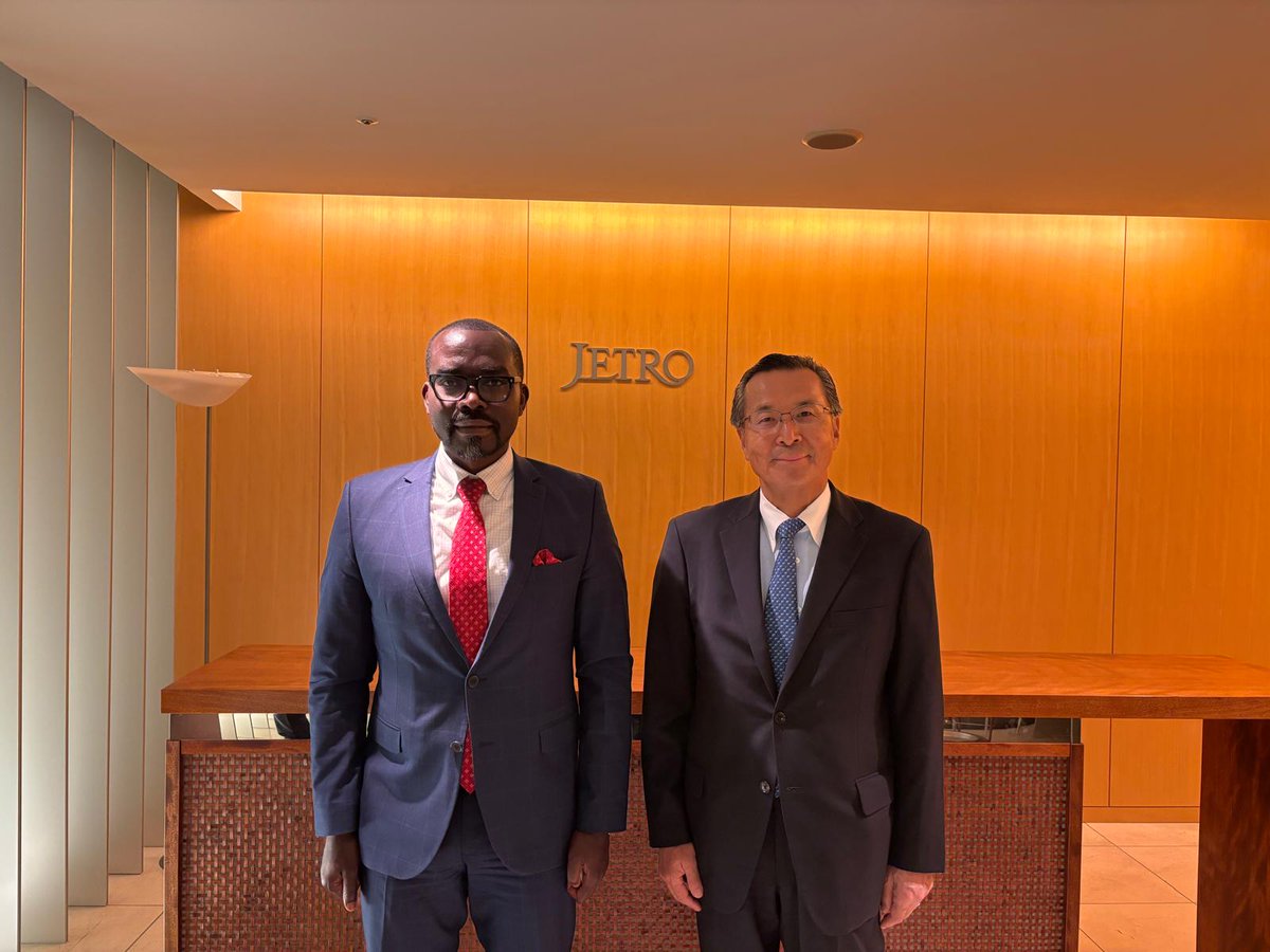 Today, Minister <a href="/P_Sebahizi/">Prudence Sebahizi</a>, alongside Ambassador <a href="/mmukasine/">M Claire Mukasine</a>, met with Mr. Norihiko Ishiguro, Chairman and CEO of JETRO, and Mr. Kazuya Nakajo, Executive Vice President.