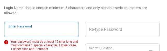 From the Adani Electricity registration page. 

How do I make a password that is only alphanumeric but also has a special character. 

The second requirement of being at least 6 and 12 characters is easier.