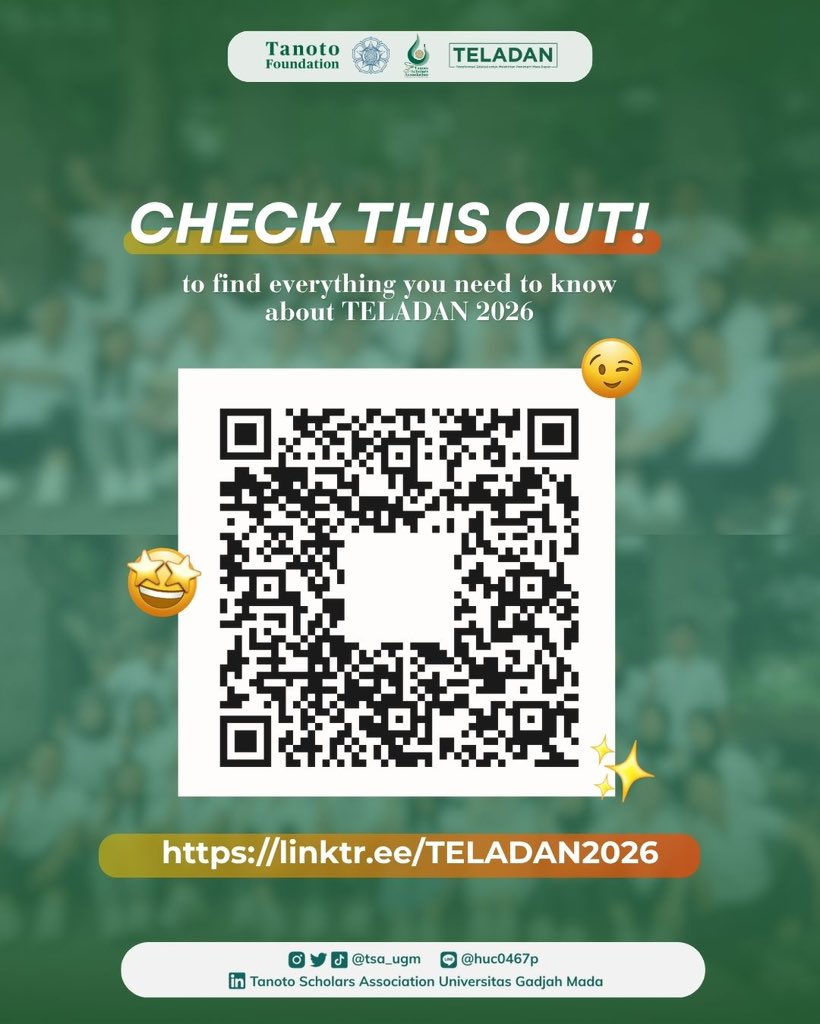 tsa_ugm's tweet photo. SCAN THIS QR! Info penting ini woy‼️
Janlup gabung grup WA-nya tuh 🫵👀 https://t.co/StTARGoh60