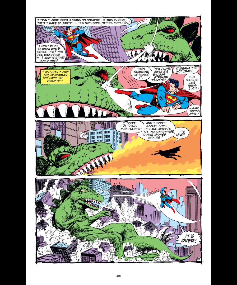 JLUPodcast's tweet photo. How would you feel if #Superman fighting a kaiju were just a hallucination within his mind? Would you be disappointed he didn't actually save anyone? Relieved the destruction wasn't real? Would it ruin the scene for you? Or still appreciate the characterization? #SupermanMovie https://t.co/5BjhmpTR6x