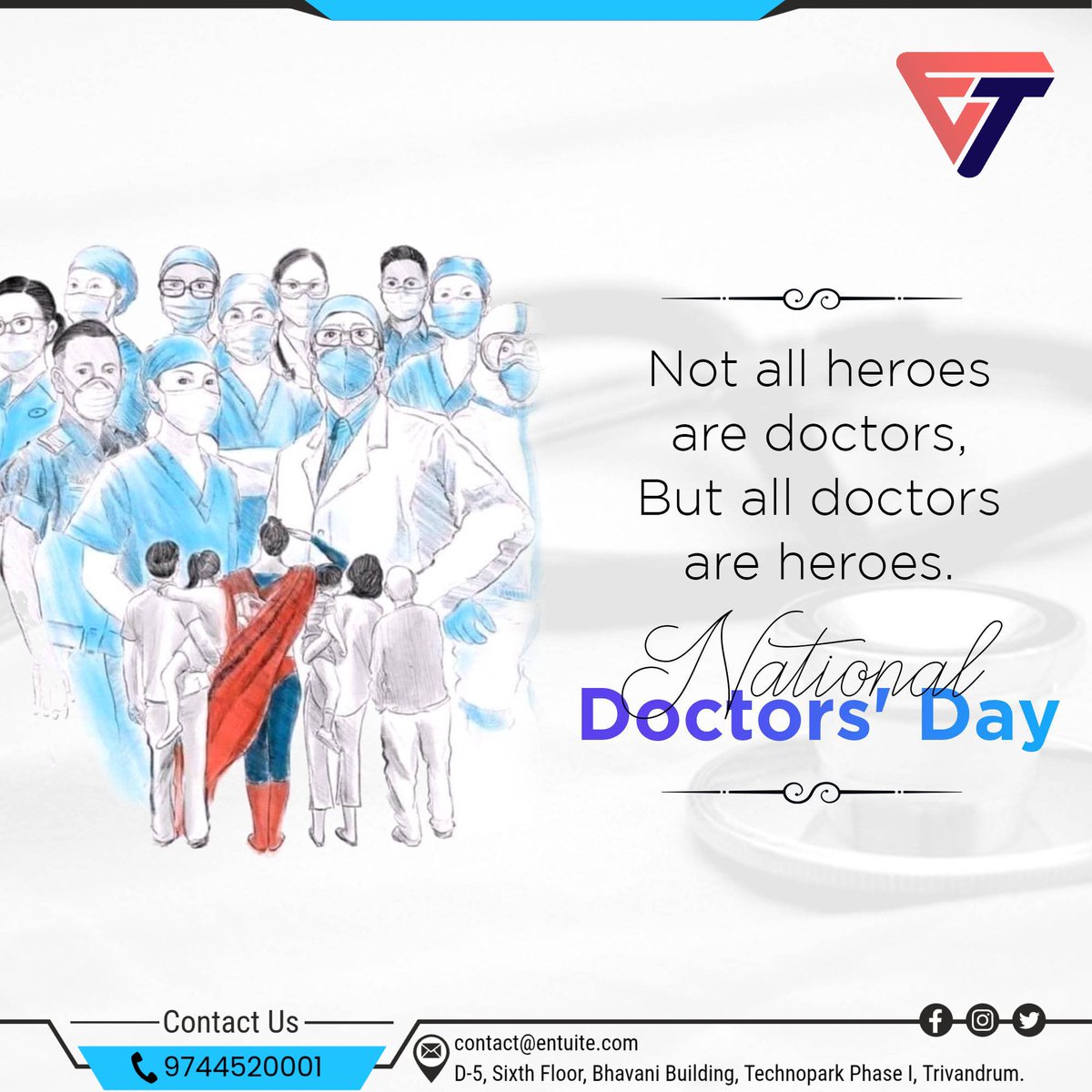 On this Doctor’s Day, we extend our heartfelt gratitude to the doctors who dedicate their lives to healing others.
Your expertise, compassion, and resilience make a lasting impact every single day.

Thank you for being the backbone of healthcare.
#HealthcareHeroes #entuite