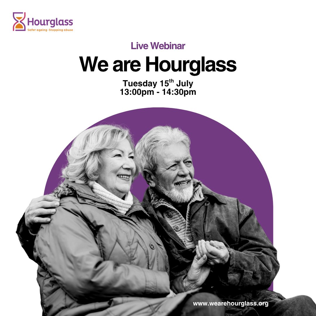 Join our free “We are Hourglass” webinar to learn about who we are and what we do to end the abuse, harm and exploitation of older people across the UK. 

Book for free here: eventbrite.co.uk/e/140723260359… 

#saferageing #webinar #charity #stoppingabuse