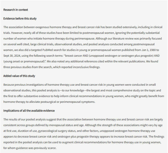 TheLancetOncol's tweet image. July issue: Hormone therapy use and young-onset #breastcancer: a pooled analysis of prospective cohorts included in the Premenopausal Breast Cancer Collaborative Group
🖱️thelancet.com/journals/lanon…