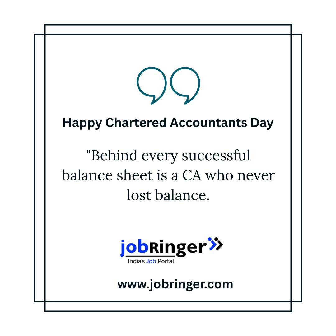jobs_jobringer's tweet photo. Happy #CADay to all the Chartered Accountants powering our economy!
At Jobringer, we’re proud to connect CAs with top job opportunities.
Your next big move starts here https://t.co/Jb1VJSmpeU
#HappyCA #JOBLIFE #jobringer #jobseeker https://t.co/oiBlxNAMaM