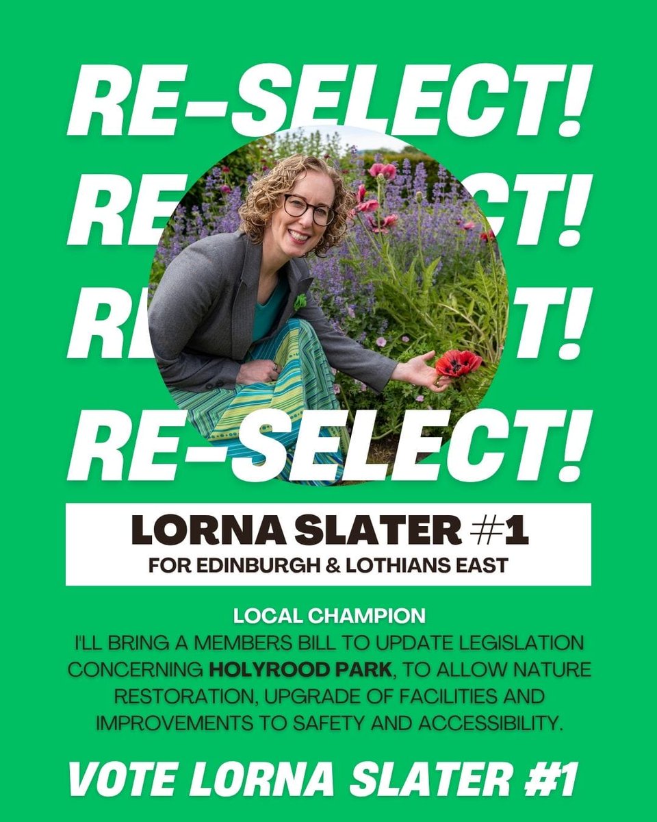 lornaslater's tweet image. Ballots arriving in your inbox today. Please vote Lorna Slater #1 for Edinburgh and Lothians East.