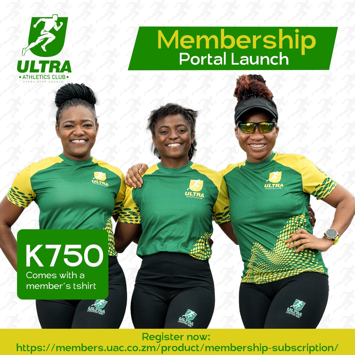 Join Ultra Athletics Club for just K750 and receive an exclusive dri-fit membership t-shirt. Be part of a passionate running community built on Unity, Loyalty,Trust,Respect and Agility. Use the link below to sign up. 
Let’s run together 

#JoinUAC
members.uac.co.zm