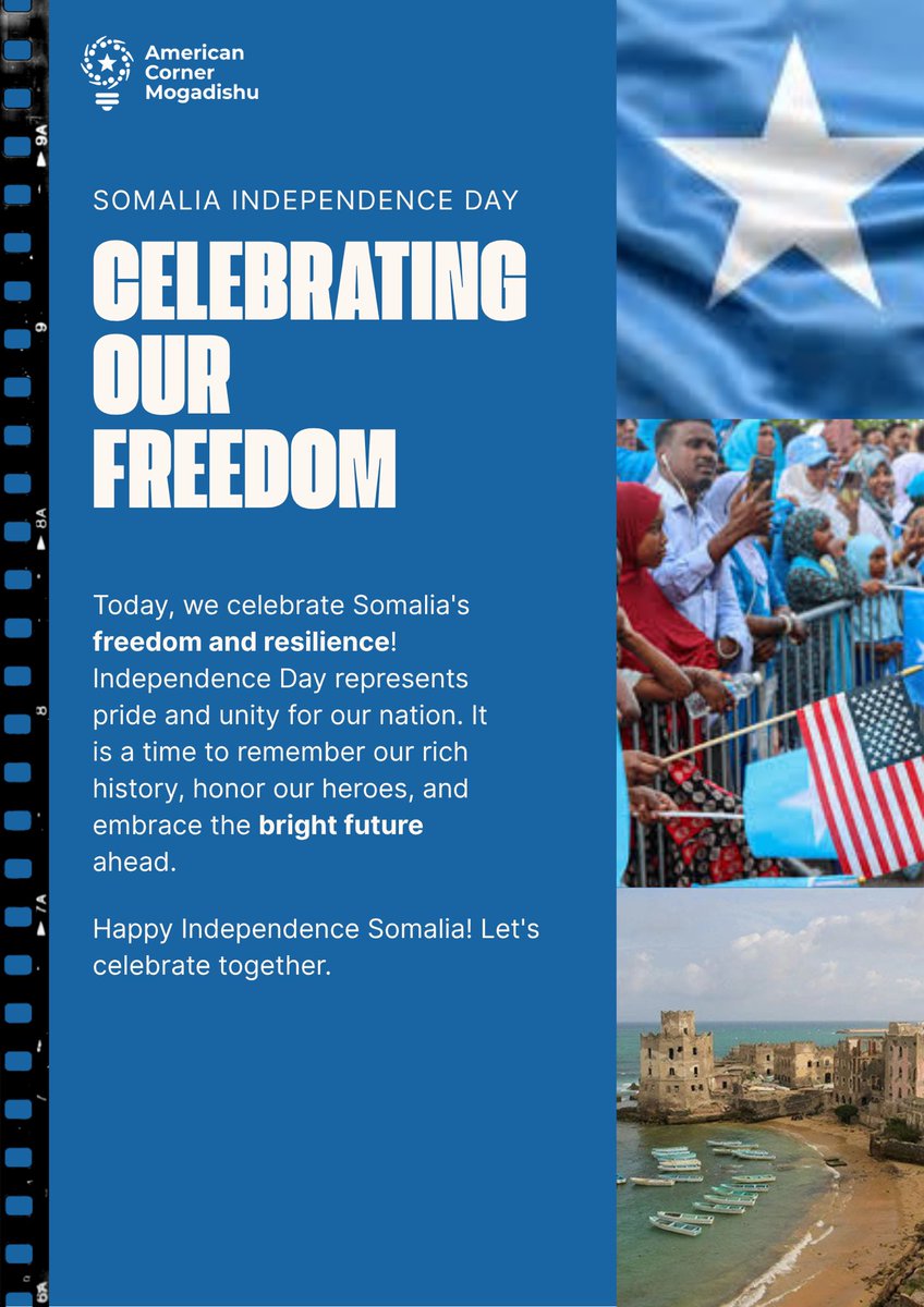 ACMogadishu's tweet image. Celebrating Somalia’s Independence Day with pride and unity 🇸🇴
Let’s honor our heroes and believe in a brighter future.
#SomaliaIndependenceDay #ACMogadishu #July1 #Freedom